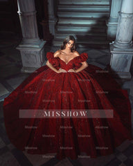 Elegant Floor Length V-Neck Sleeveless Off-The-Shoulder A-Line Sequined Wedding Dress with Ruffles