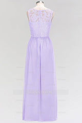Elegant Lace Sleeveless Pleated Lavender Bridesmaid dresses