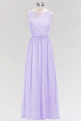 Elegant Lace Sleeveless Pleated Lavender Bridesmaid dresses