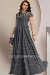 Elegant Plus Size A-line Cap Sleeves Bridesmaid Dresses Mother Of The Bride Dresses