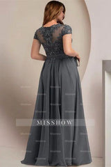 Elegant Plus Size A-line Cap Sleeves Bridesmaid Dresses Mother Of The Bride Dresses