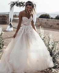 Elegant Princess A-Line Wedding Dresses with Lace