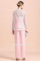 Elegant Strapless Appliques Mother of Bride Jumpsuit with Long Sleeves Wraps