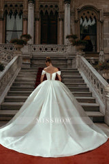 Elegant Sweetheart Off-the-shoulder Wedding Dresses Sweep Train
