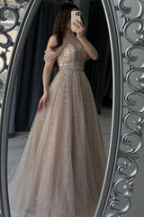 Off the Shoulder Strapless Sleeveless Long Formal Dress With Beading