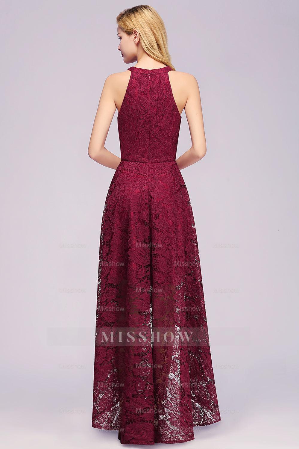 Fabulous A-Line Scoop Sleeveless Appliques Lace Bridesmaid Dresses