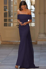 Off the Shoulder Strapless Mermaid Long Formal Dress With Tulle