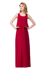 Floor-length A-line Square Chiffon Bridesmaid Dresses