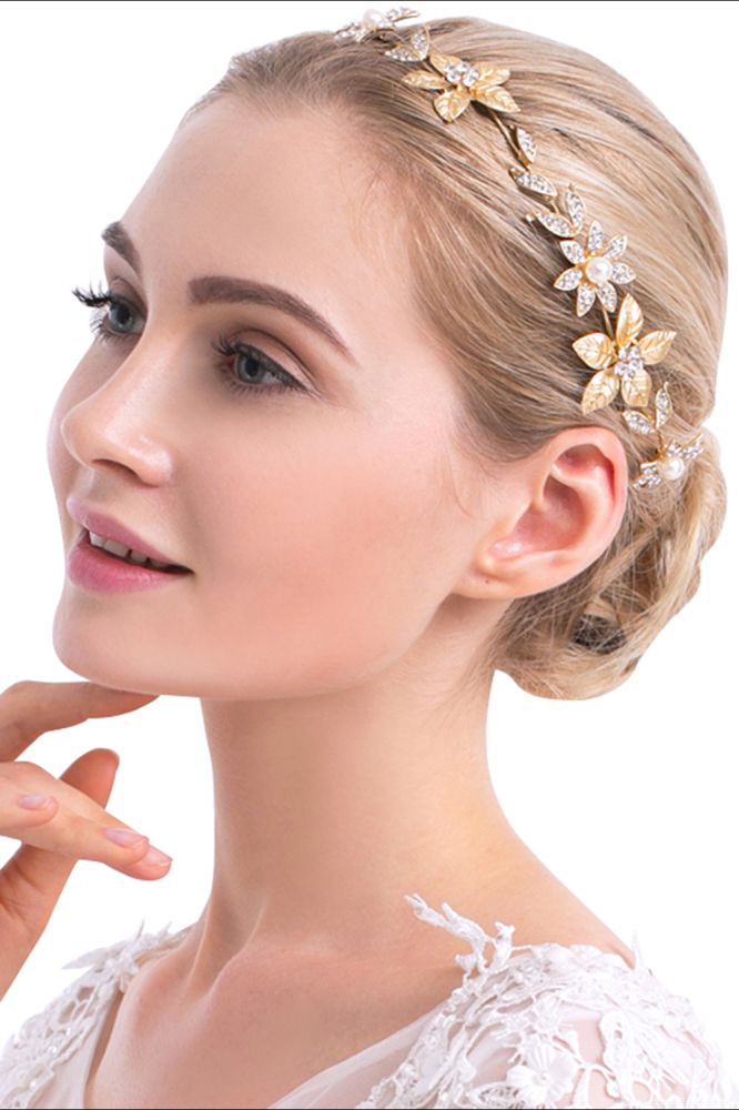 Floral Alloy &Imitation Pearls Daily Wear Hairpins Headpiece with Rhinestone