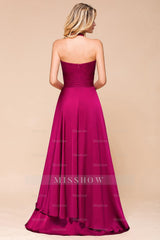 Fuchsia Halter Chiffon Bridesmaid dresses Long