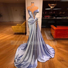 Glamorous Long Off-the-shoulder Lace Sequined Prom Dress With Slit