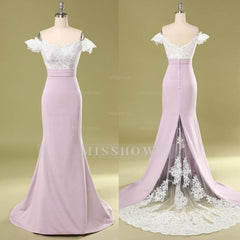 Glamorous Off-the-Shoulder Mermaid Bridesmaid Dresses Lace