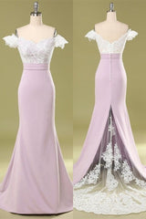 Glamorous Off-the-Shoulder Mermaid Bridesmaid Dresses Lace