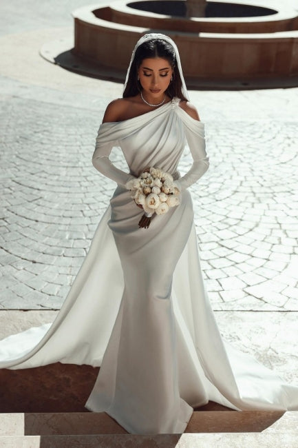 Elegant One-Shoulder Mermaid Wedding Dress main image 1