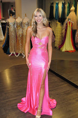 Glitter Lilac Sweetheart Mermaid Cut-out Long Prom Dress with Beading