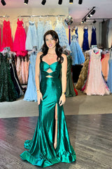 Glitter Lilac Sweetheart Mermaid Cut-out Long Prom Dress with Beading