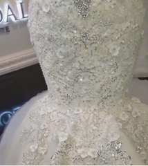 Gorgeous Crystals Mermaid Wedding Dress Off-the-Shoulder Appliques Bridal Wears