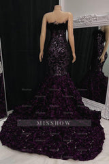 Gorgeous Long Mermaid Lace Flowers Sleeveless Prom Dress