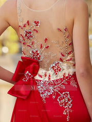 Gorgeous Mermaid Sheer Neck Sleeveless Court Train Applique Stain Prom Dresses