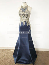 Gorgeous Mermaid Sleeveless Scoop Applique Satin Prom Dresses