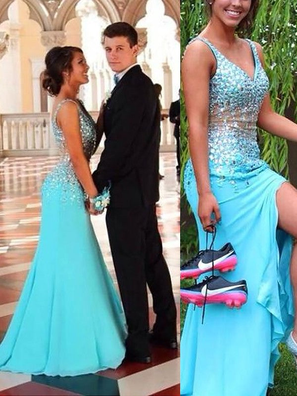 V neck chiffon prom dress new arrivals