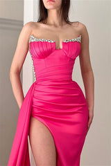 Gorgeous Sleeveless Sequined A-line Split Front Prom Dress