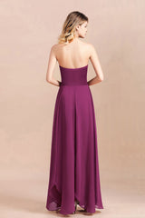 Gorgeous Strapless Ruffle Bridesmaid Dresses with Petal Hemline