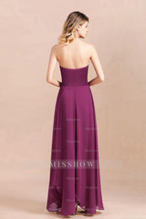 Gorgeous Strapless Ruffle Bridesmaid Dresses with Petal Hemline