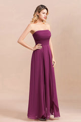 Gorgeous Strapless Ruffle Bridesmaid Dresses with Petal Hemline