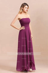 Gorgeous Strapless Ruffle Bridesmaid Dresses with Petal Hemline