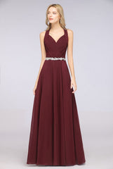 Halter V-Neck Sleeveless Ruffle Bridesmaid Dress with Appliques Sashes Evening Swing Dress