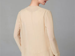 Chiffon Long Sleeves Mother Of The Bride Pantsuits With Jacket Sequins