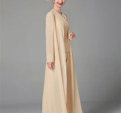 Chiffon Long Sleeves Mother Of The Bride Pantsuits With Jacket Sequins