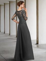 A Line Princess Square Neck Floor Length Mother Of The Bride Dresses