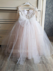 Lovely Cap Sleeves Princess Flower Girl Dress