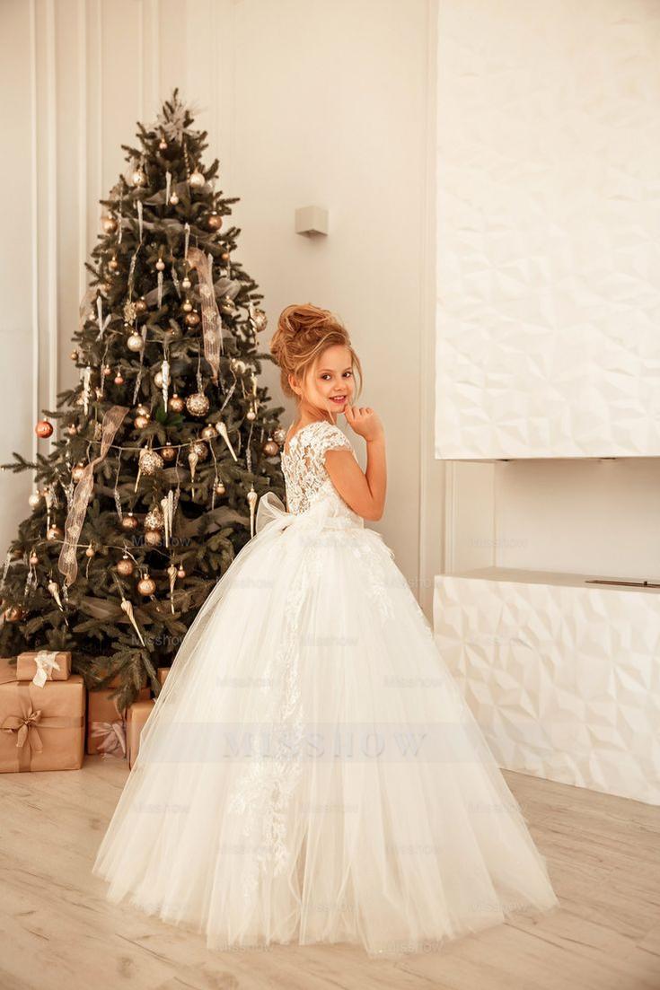 Lovely Long Princess Tulle Floor-length Flower Girl Dress