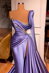 Luxury Mermaid Split Evening Dresses Beading Prom dresses