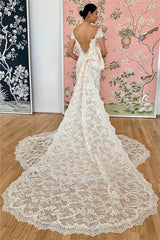 Mermaid Lace Off-the-Shoulder Formal Dresses Backless Bridal Wears