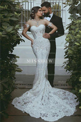 Mermaid Lace Wedding Dress Beautiful Sweetheart Bridal Wears leeve Decorations