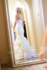 Mermaid Sleeveless Sweetheart Ruffless Wedding Dress