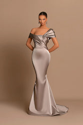 Modern Long Mermaid Off-the-shoulder Prom Dress With Train