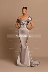 Modern Long Mermaid Off-the-shoulder Prom Dress With Train
