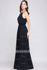 Modest High-Neck Halter Chiffon Junior Bridesmaid Dresses Affordable