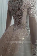 New Arrival Long Sleeves Mermaid Wedding Dress with Overskirt