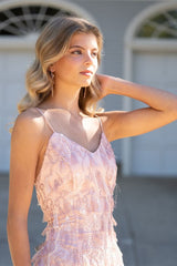 New Arrival Pink Sleeveless Appliques Backless Homecoming Dress