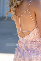 New Arrival Pink Sleeveless Appliques Backless Homecoming Dress