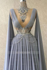 Noble high neck sleeveless a-line 100D-chiffen prom dresses with beads