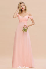 Off Shoulde straps Aline Bridesmaid Dress Chiffon Maid of Honor Dress