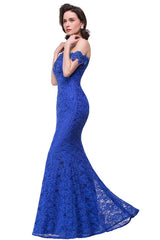Off-the-shoulder Floor-length Lace Mermaid Bridesmaid Dresses