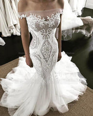 Off-the-Shoulder Strapless Mermaid Lace Wedding Dress
